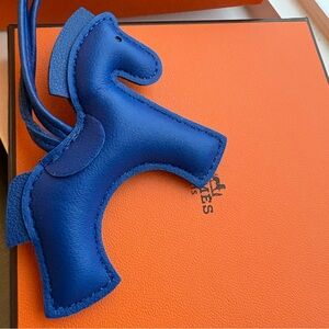 Blue Genuine Leather Horse Bag Charm